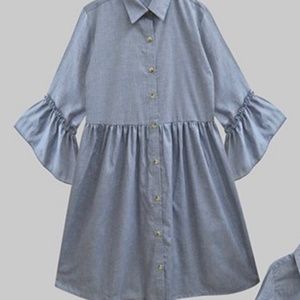 Lightweight denim button-up tunic, Size M